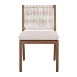 Alternative view of Maui Water Resistant Fabric Outdoor Patio Dining Side Chair In Cream