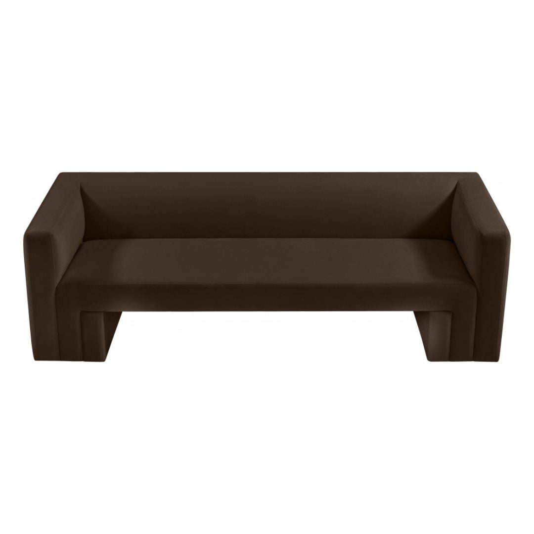 Henson Velvet Sofa In Brown - Image 2