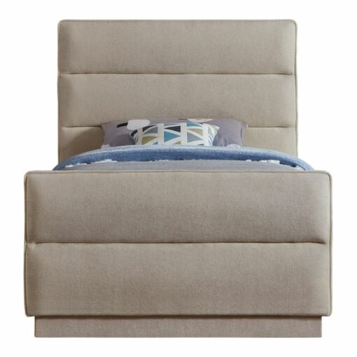 Paxton Chenille Fabric Twin Bed In Beige