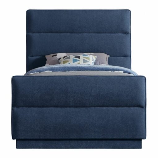Paxton Chenille Fabric Twin Bed In Navy