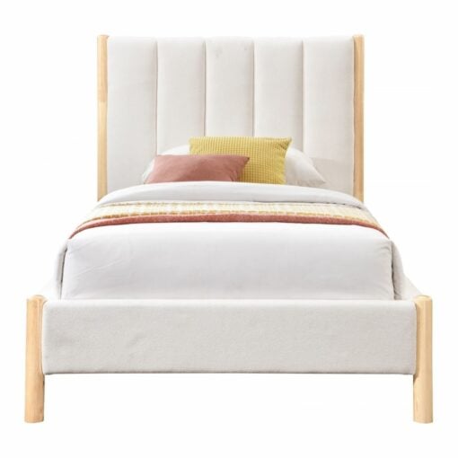 Kona Fabric Twin Bed In Cream