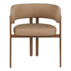 Gideon Vegan Leather Dining Chair In Tan