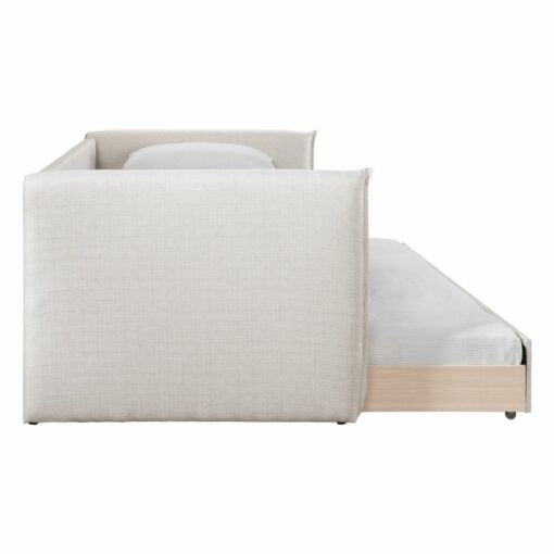 Colton Linen Textured Fabric Twin Daybed In Cream - Image 3