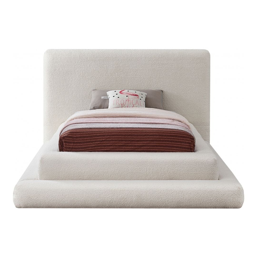Dane Teddy Fabric Twin Bed In Cream