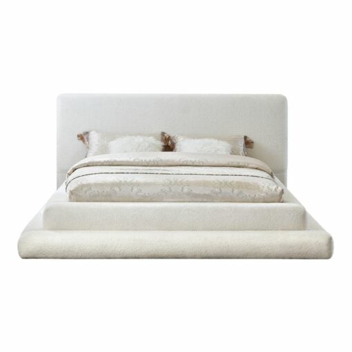 Dane Teddy Fabric Queen Bed In Cream