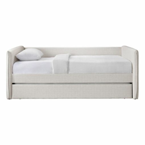 Colton Linen Textured Fabric Twin Daybed In Cream - Image 2