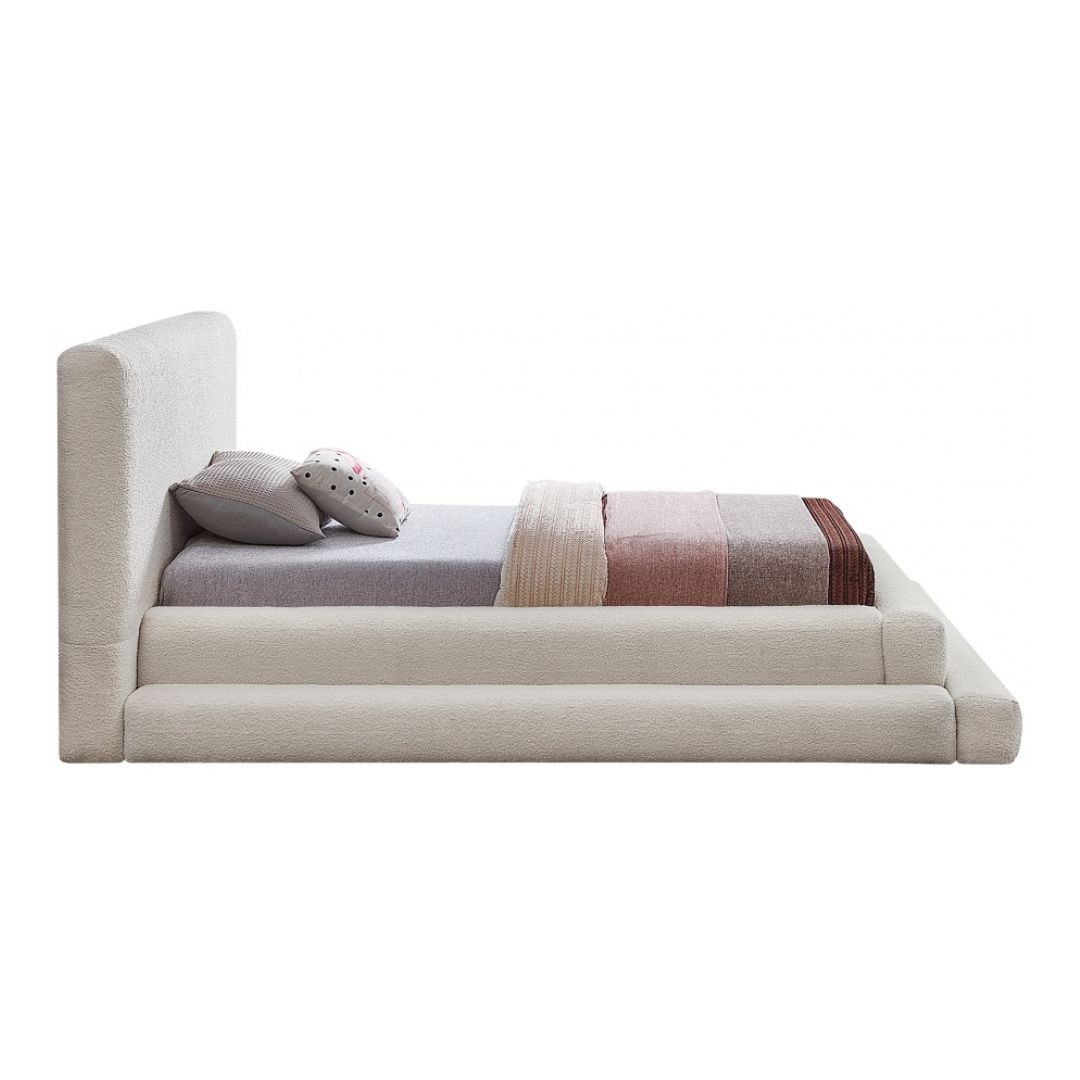 Dane Teddy Fabric Twin Bed In Cream - Image 3