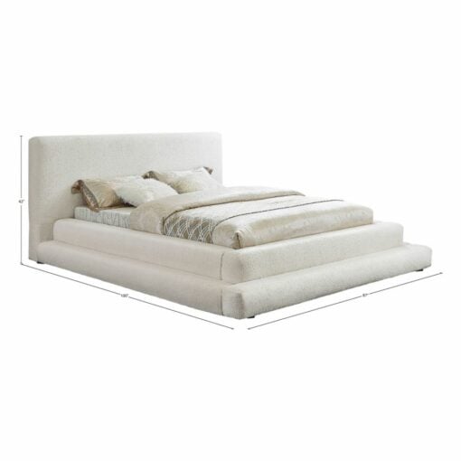 Dane Teddy Fabric Queen Bed In Cream - Image 7
