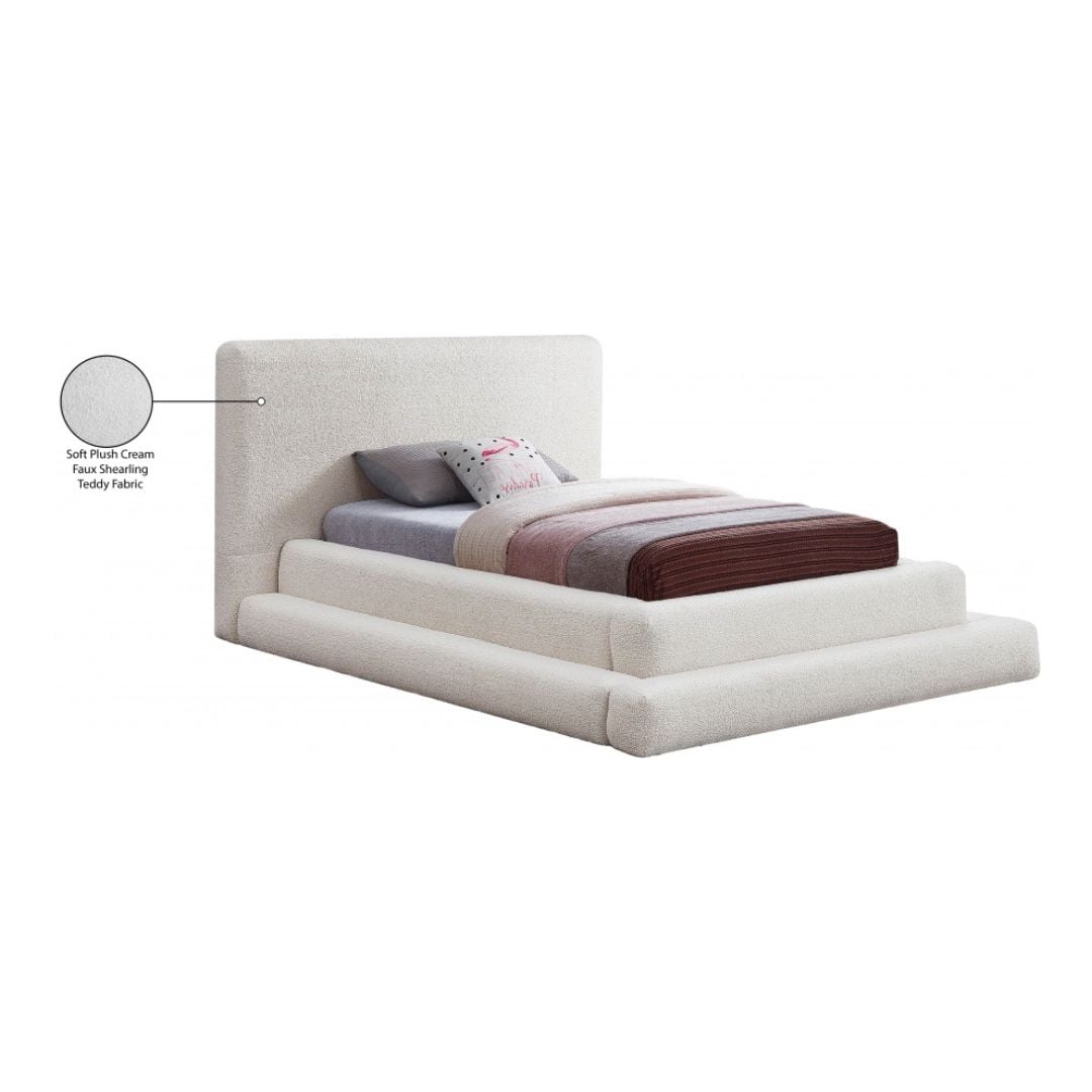 Dane Teddy Fabric Twin Bed In Cream - Image 6