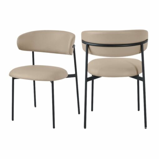 Lupita Vegan Leather Dining Chair In Taupe