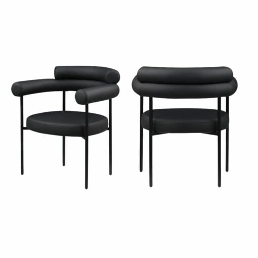 Blake Vegan Leather Dining Chair In Black