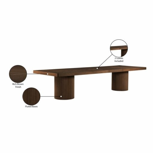 Belinda Extendable Dining Table In Brown - Image 11