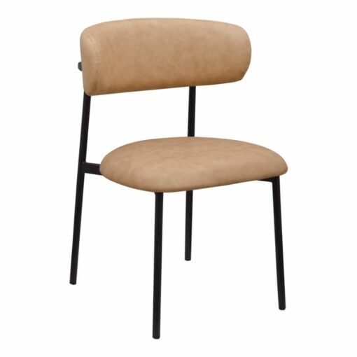 Lupita Vegan Leather Dining Chair In Tan - Image 3