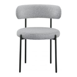 Beacon Boucle Fabric Upholstered Dining Chair In Grey