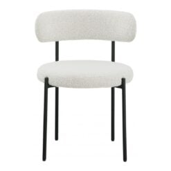 Beacon Boucle Fabric Upholstered Dining Chair In Cream