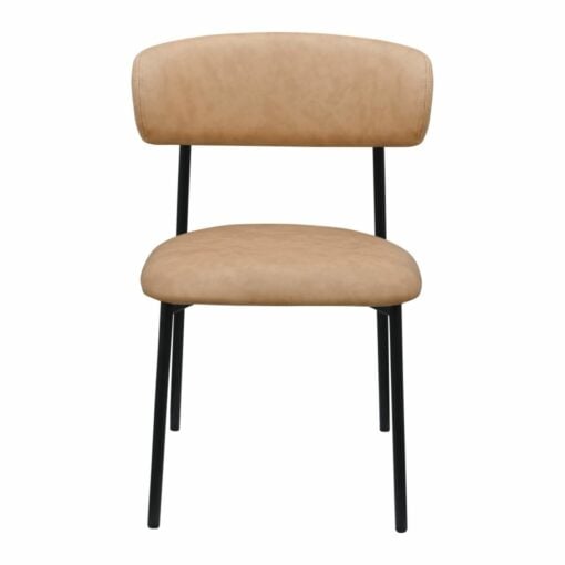 Lupita Vegan Leather Dining Chair In Tan - Image 2