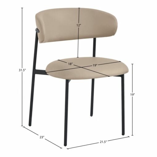 Lupita Vegan Leather Dining Chair In Taupe - Image 9