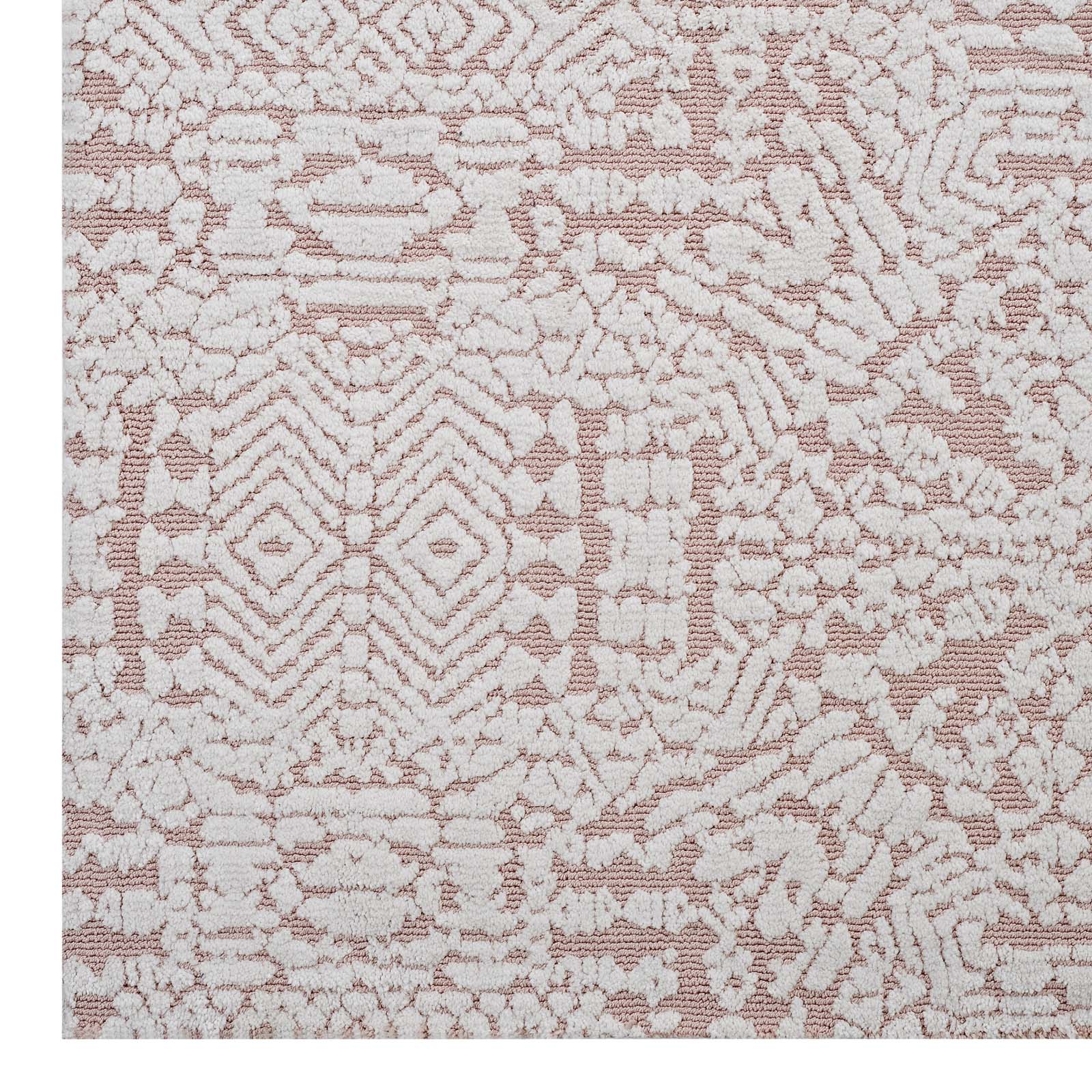 Javiera Contemporary Moroccan Area Rug In Ivory and Cameo Rose 8' x 10' - Image 3