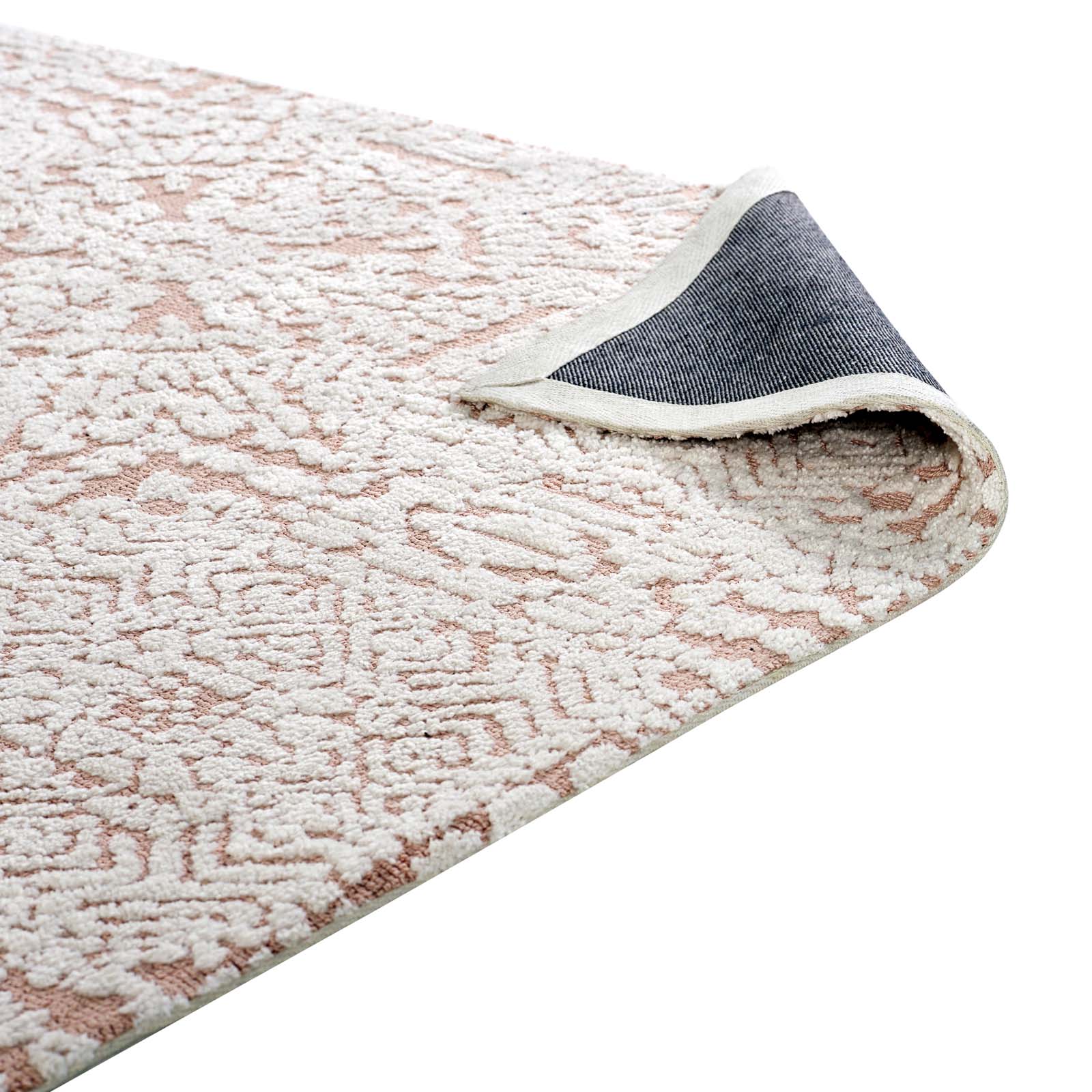 Javiera Contemporary Moroccan Area Rug In Ivory and Cameo Rose 8' x 10' - Image 4