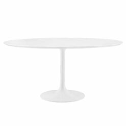 Lippa 60" Round Wood Top Dining Table In White