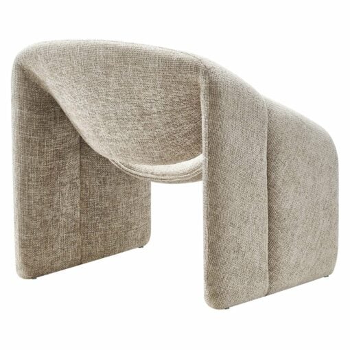Vivi Chenille Upholstered Accent Chair In Khaki - Image 3