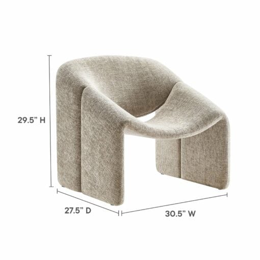 Vivi Chenille Upholstered Accent Chair In Khaki - Image 6
