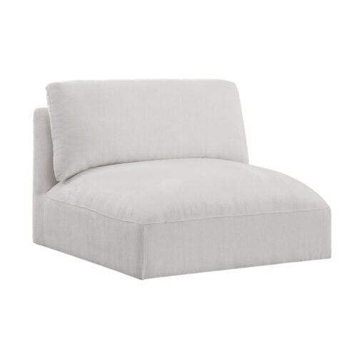 Ease Fabric Modular Armless Chair In Cream - Image 2