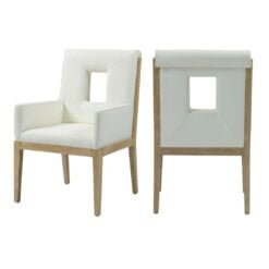 Alternative view of Gwendolyn Vegan Leather Dining Arm Chair In Cream