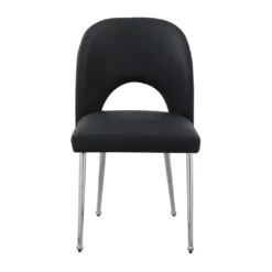 Logan Vegan Leather Upholstered Dining Chair In Black
