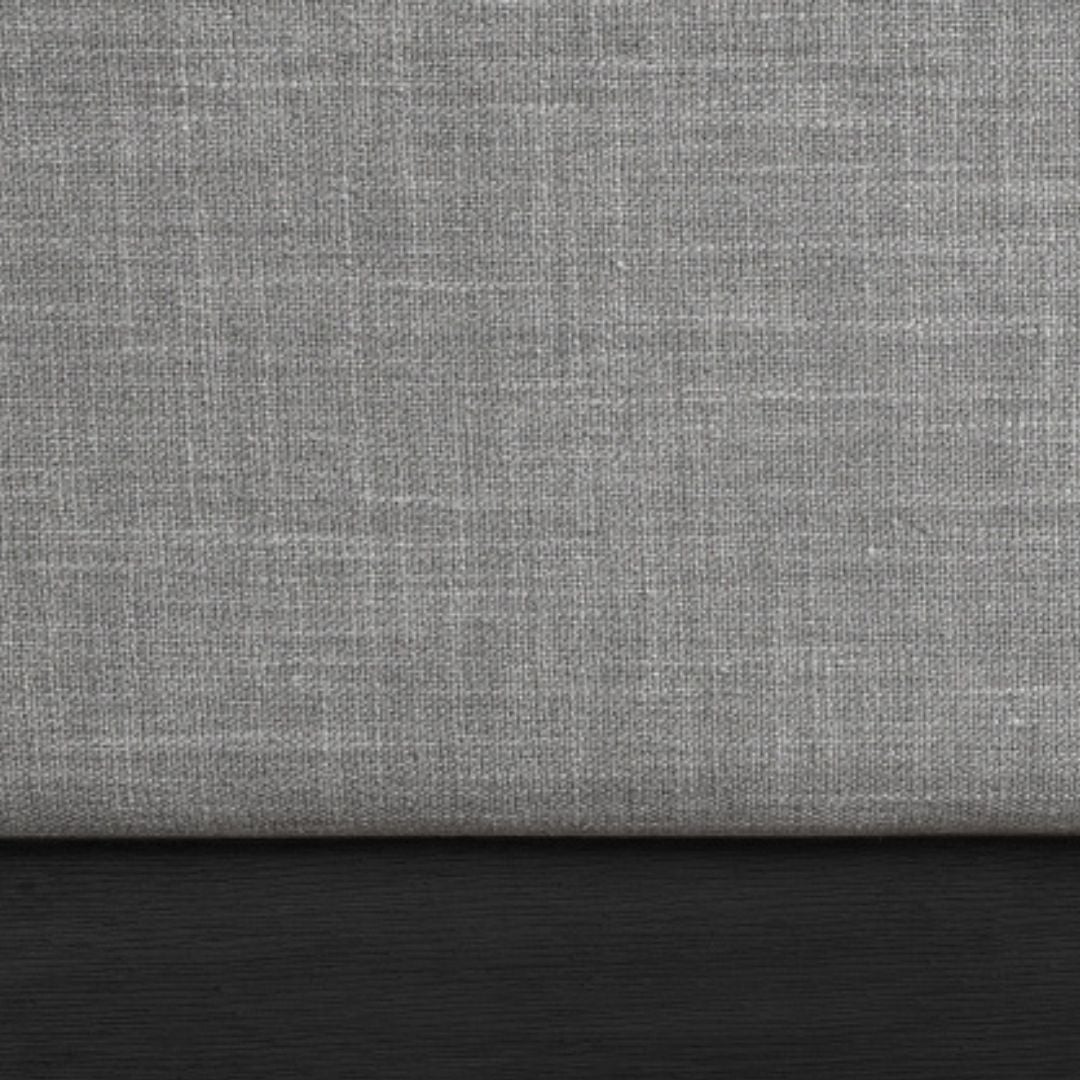 Logan Linen Textured Fabric King Bed In Grey - Image 6