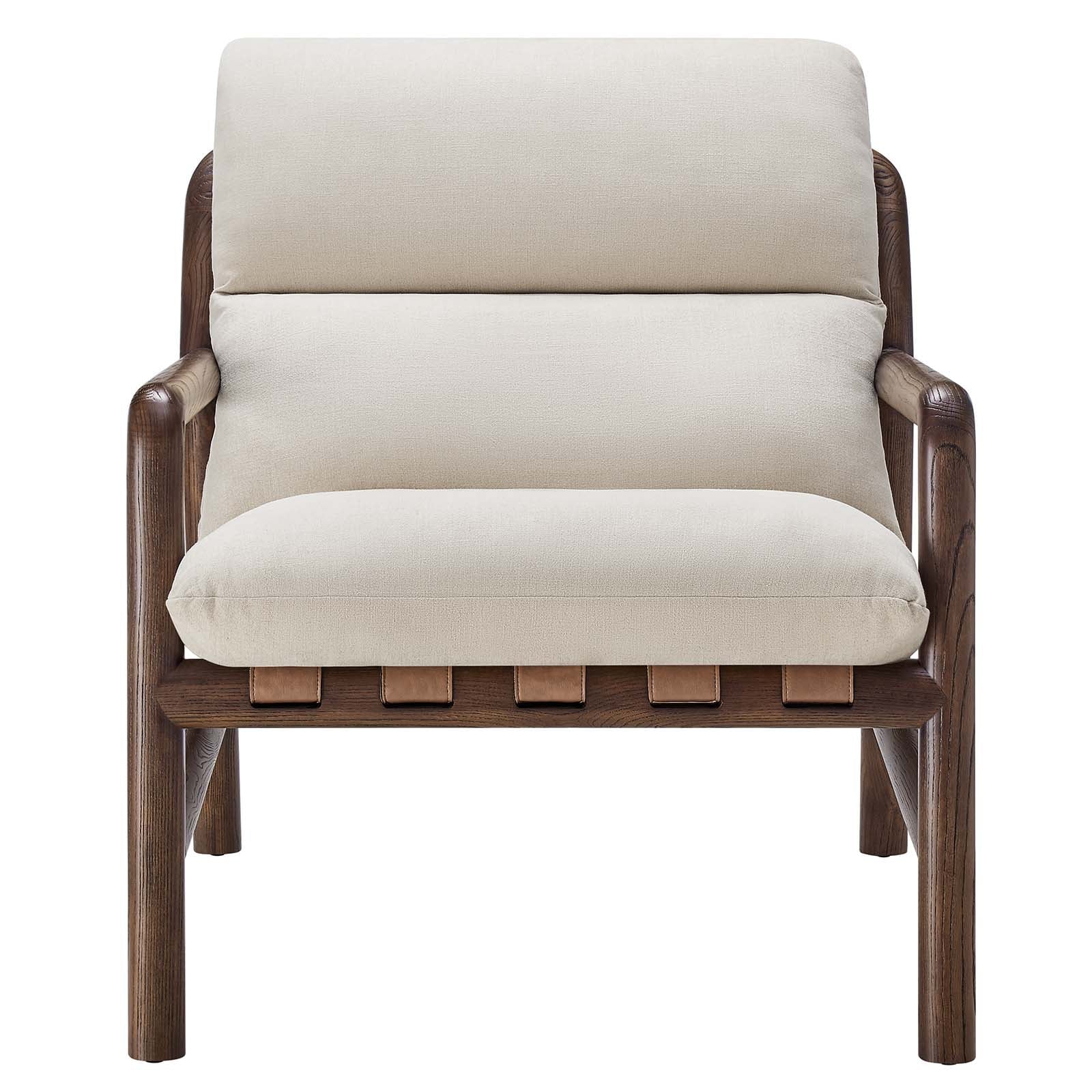Paxton Wood Sling Chair In Dune Fabric Walnut Hyme Furniture