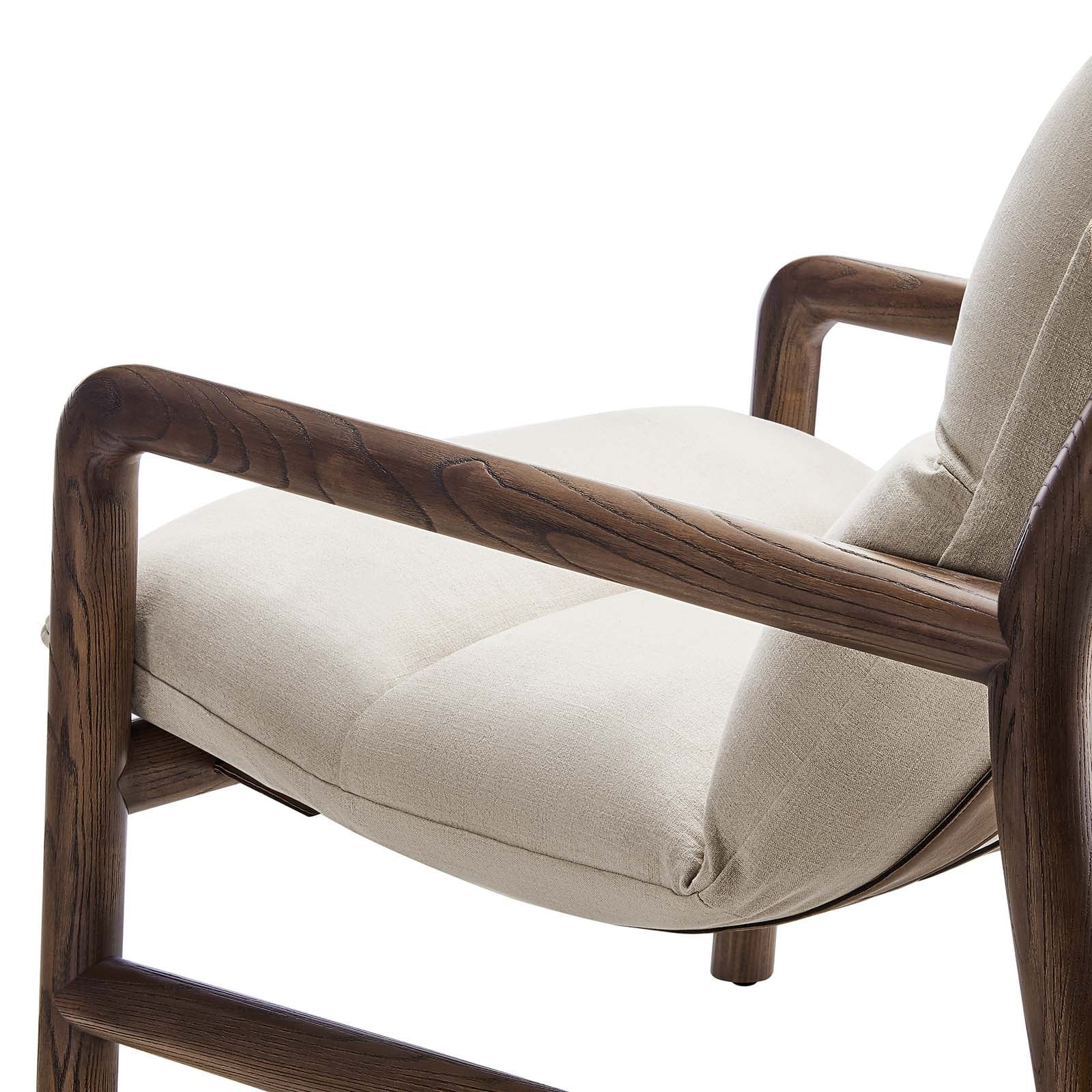 Paxton Wood Sling Chair In Dune Fabric Walnut Hyme Furniture