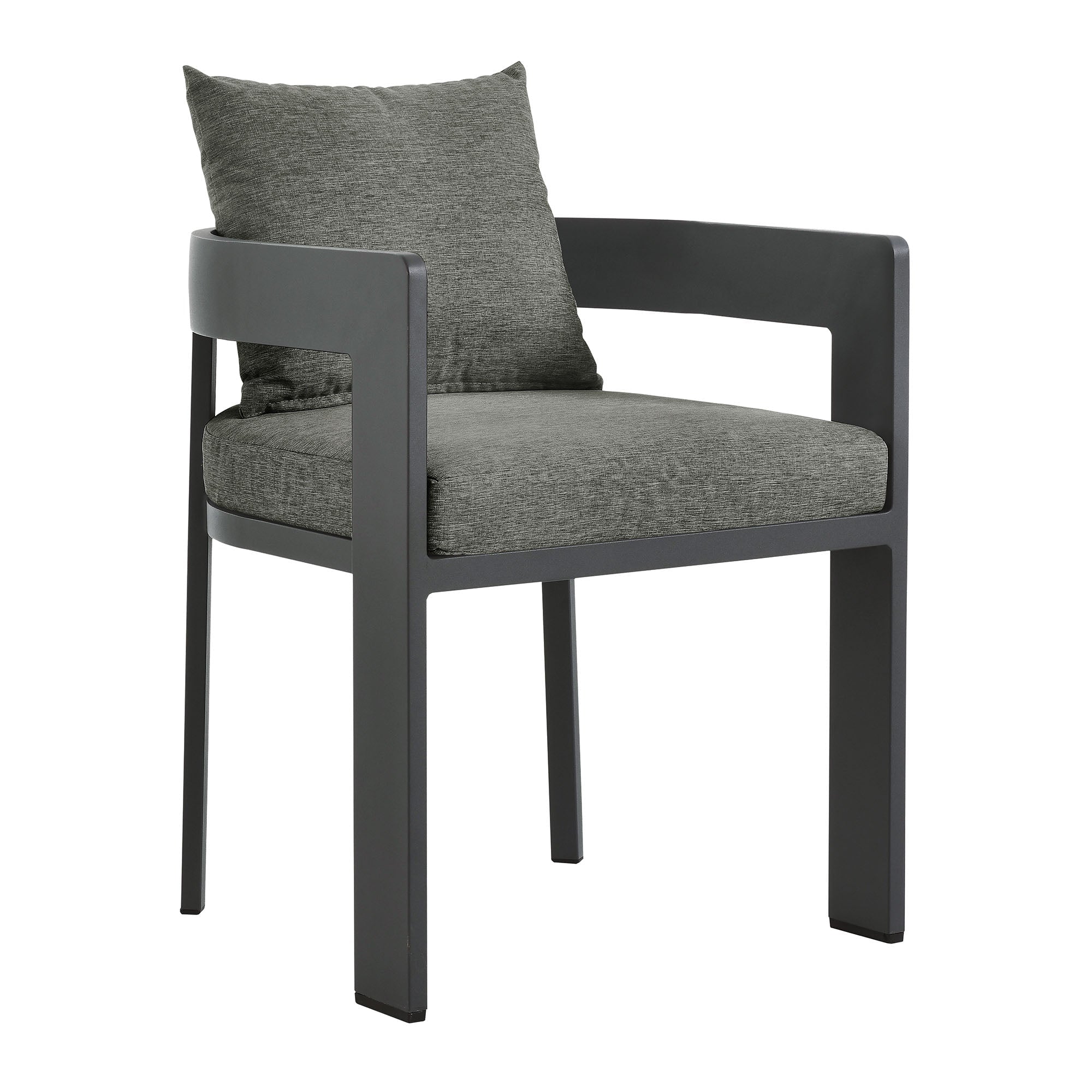 Tahoe Outdoor Patio Aluminum Dining Chair In Gray - Image 2