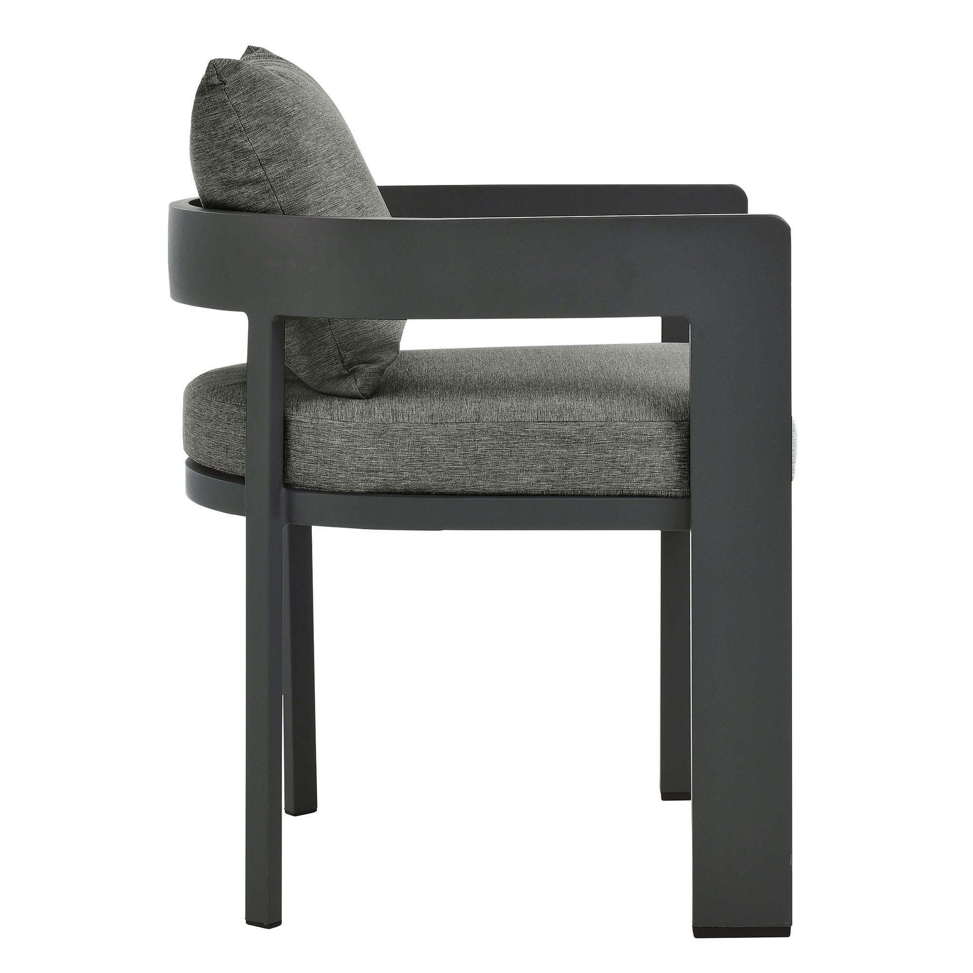 Tahoe Outdoor Patio Aluminum Dining Chair In Gray - Image 3