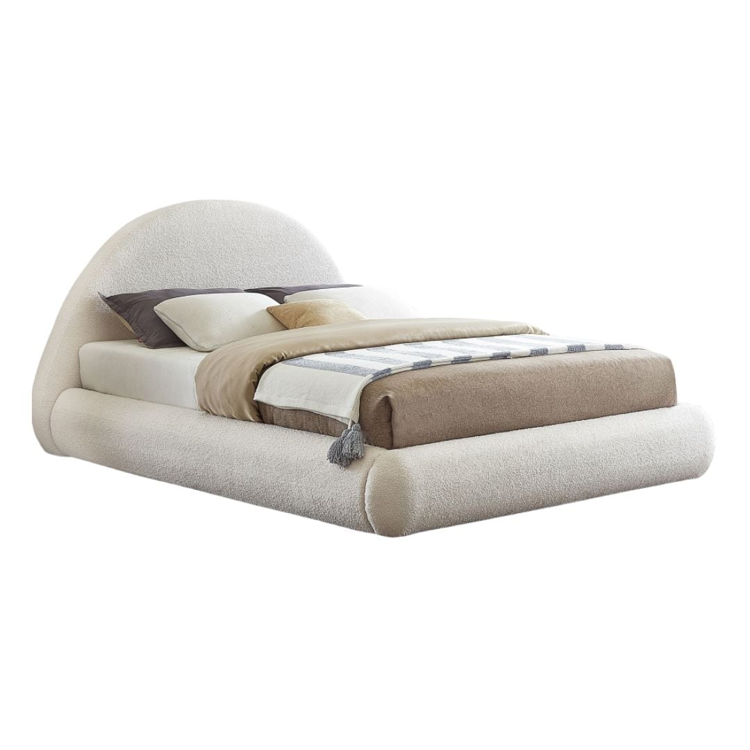 Rudy Teddy Fabric Queen Bed In Cream - Image 2