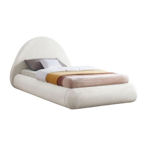 Rudy Teddy Fabric Twin Bed In Cream - Image 2