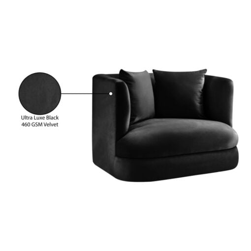 Alder Velvet Upholstered Accent Chair In Black - Image 9