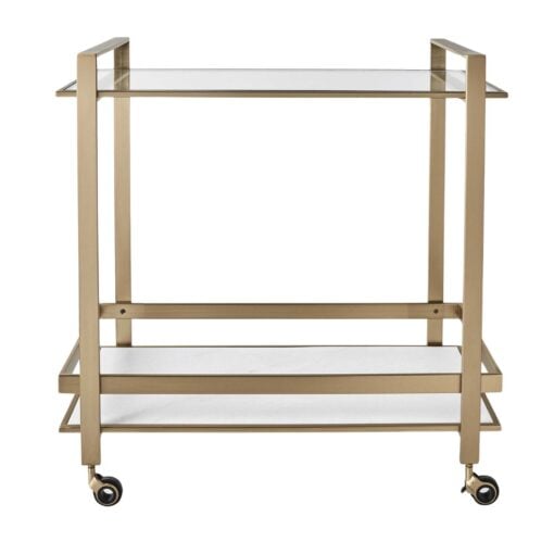 Roll Along Bar Cart In Brass