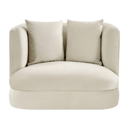 Alder Velvet Upholstered Accent Chair In Cream