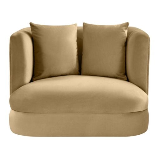 Alder Velvet Upholstered Accent Chair In Camel