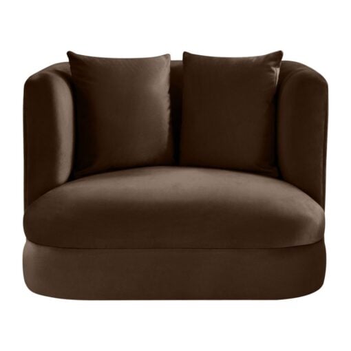 Alder Velvet Upholstered Accent Chair In Brown