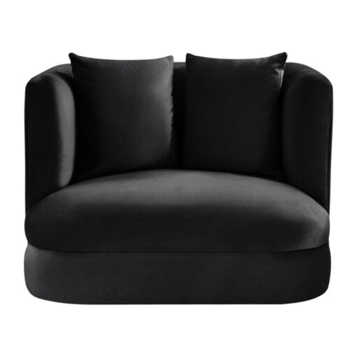 Alder Velvet Upholstered Accent Chair In Black