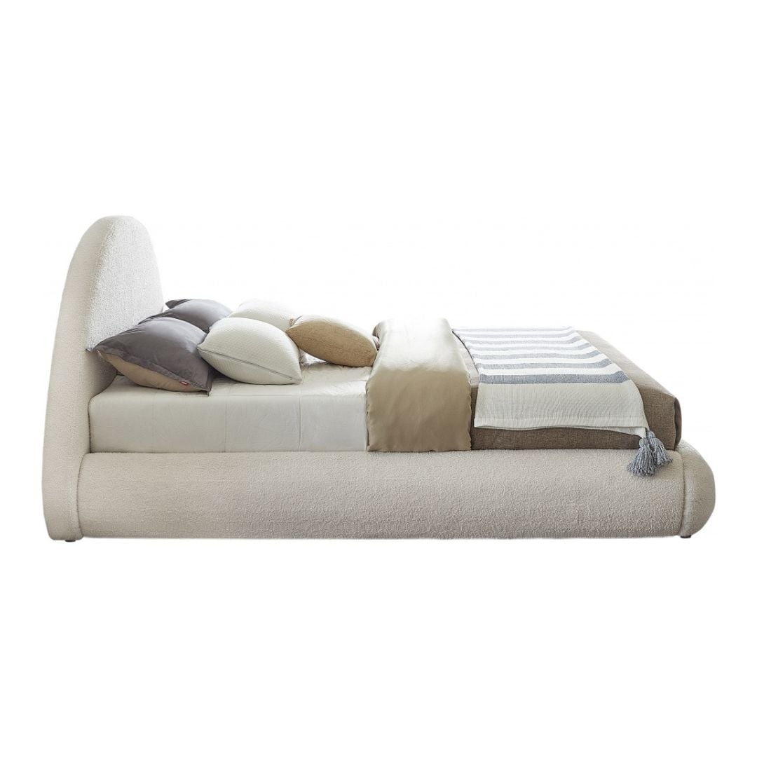 Rudy Teddy Fabric Queen Bed In Cream - Image 3