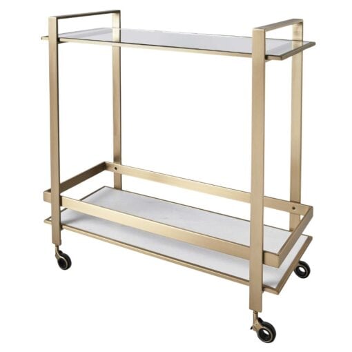 Roll Along Bar Cart In Brass - Image 2