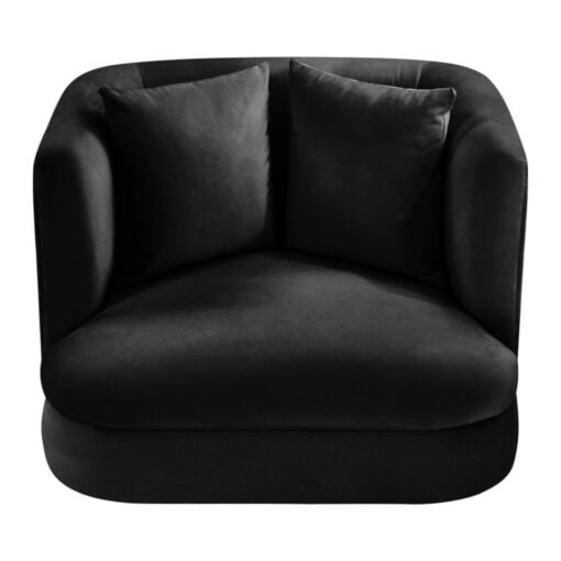 Alder Velvet Upholstered Accent Chair In Black - Image 2