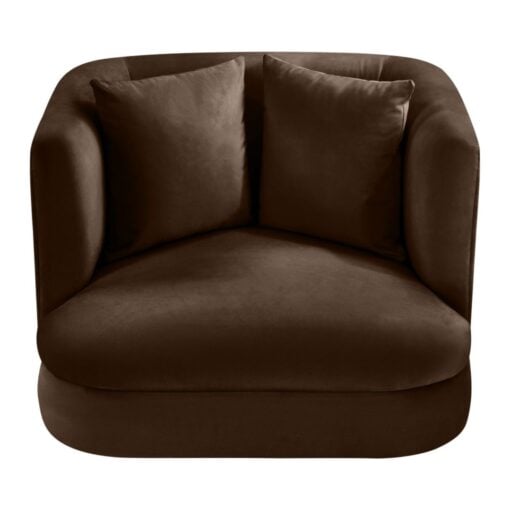 Alder Velvet Upholstered Accent Chair In Brown - Image 2