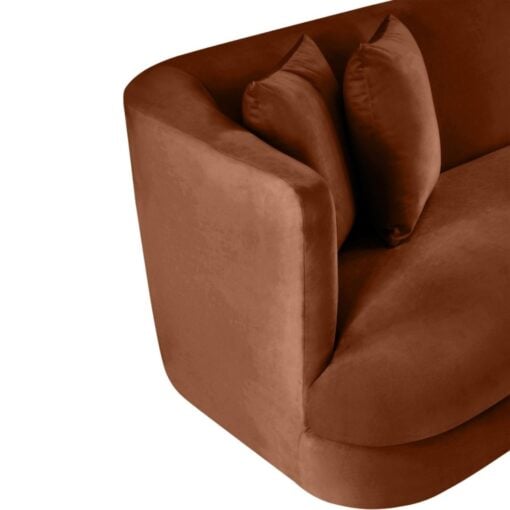 Alder Velvet Upholstered Sofa In Cognac - Image 10