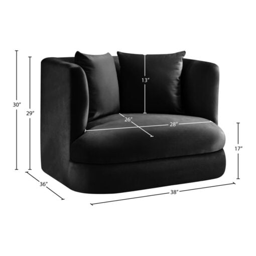 Alder Velvet Upholstered Accent Chair In Black - Image 10