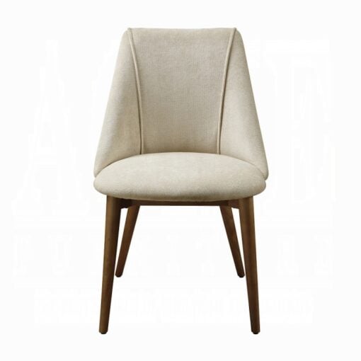 Willene Side Chair Set of 2 In Beige and Walnut
