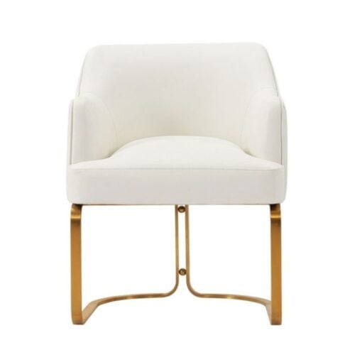 Modern Reeva Leatherette Dining Armchair In Cream